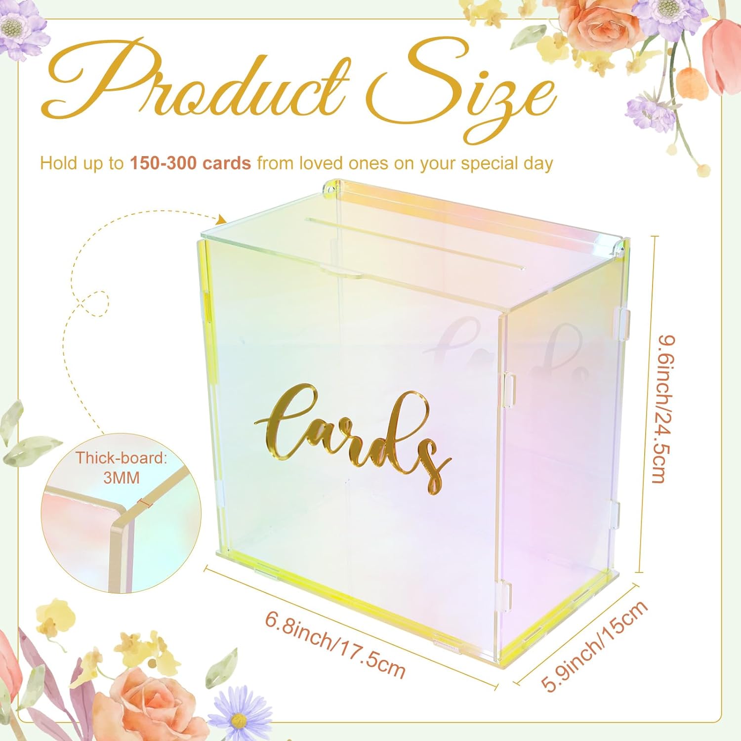 OurWarm Acrylic Wedding Card Box with String Light Colorful Gift Card Box for Wedding Decorations for Reception Money Box for Party Reception Anniversary Birthday Graduation Card BoxOurWarm Acrylic Wedding Card Box with String Light Colorful Gift Card Box for Wedding Decorations for Reception Money Box for Party Reception Anniversary Birthday Graduation Card Box