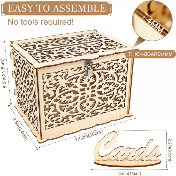 Aytai DIY Rustic Wedding Card Box with Lock and Card Sign Wooden Gift Card Box Money Box for Reception Wedding Anniversary Baby Shower Birthday Graduation Party DecorationsAytai DIY Rustic Wedding Card Box with Lock and Card Sign Wooden Gift Card Box Money Box for Reception Wedding Anniversary Baby Shower Birthday Graduation Party Decorations