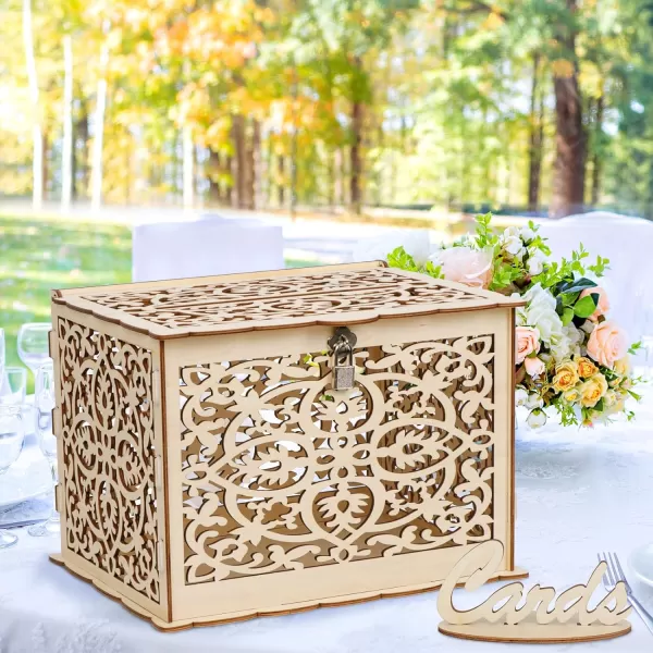 Aytai DIY Rustic Wedding Card Box with Lock and Card Sign Wooden Gift Card Box Money Box for Reception Wedding Anniversary Baby Shower Birthday Graduation Party DecorationsAytai DIY Rustic Wedding Card Box with Lock and Card Sign Wooden Gift Card Box Money Box for Reception Wedding Anniversary Baby Shower Birthday Graduation Party Decorations