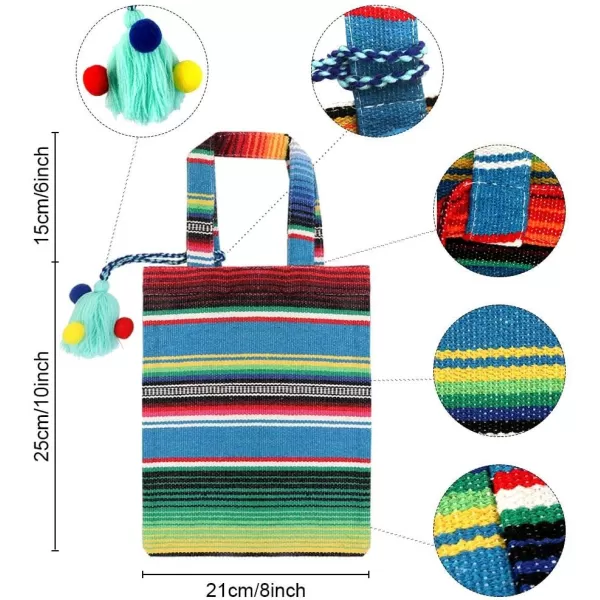 OurWarm 10 x 8 Inches Handwoven Mexican Tote Favor Bags Mexican Fiesta Party Bag with Colorful Tassels for Mexican Party Decorations Fiesta party supplies Set of 6OurWarm 10 x 8 Inches Handwoven Mexican Tote Favor Bags Mexican Fiesta Party Bag with Colorful Tassels for Mexican Party Decorations Fiesta party supplies Set of 6