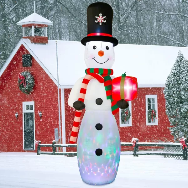 OurWarm 10Ft Outdoor Inflatable Snowman with Rotating LED Lights  Giant Christmas Yard Decorations for Lawn and GardenOurWarm 10Ft Outdoor Inflatable Snowman with Rotating LED Lights  Giant Christmas Yard Decorations for Lawn and Garden