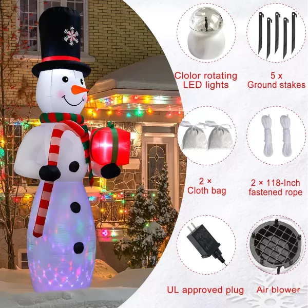OurWarm 10Ft Outdoor Inflatable Snowman with Rotating LED Lights  Giant Christmas Yard Decorations for Lawn and GardenOurWarm 10Ft Outdoor Inflatable Snowman with Rotating LED Lights  Giant Christmas Yard Decorations for Lawn and Garden