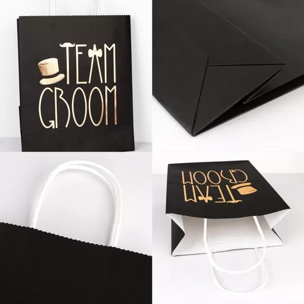 OurWarm 12 Pack Wedding Gift Bag for Bride and Groom Black and White Paper Gift Bags with Handles Rose Gold Foiled Design for Groomsmen Bridesmaid Bridal Shower Bachelorette Party Favors BagOurWarm 12 Pack Wedding Gift Bag for Bride and Groom Black and White Paper Gift Bags with Handles Rose Gold Foiled Design for Groomsmen Bridesmaid Bridal Shower Bachelorette Party Favors Bag