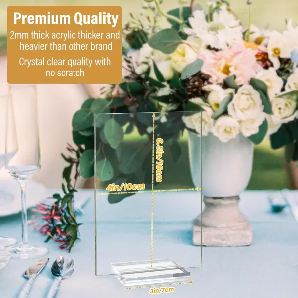 OurWarm 20 Pack Wedding Acrylic Table Numbers with Stands for Wedding Reception and Events  Blank Clear Elegant and Personalized Banquet Table Number Holders for Table Centerpiece DecorationOurWarm 20 Pack Wedding Acrylic Table Numbers with Stands for Wedding Reception and Events  Blank Clear Elegant and Personalized Banquet Table Number Holders for Table Centerpiece Decoration