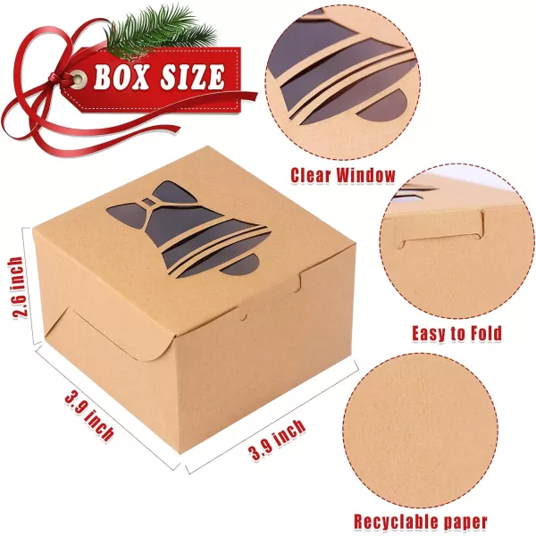 OurWarm 24 PCS Christmas Cookie Boxes for Gift Giving Small Cookie Tins Pretty Holiday Treat Boxes with Window Kraft Paper Xmas Bakery Boxes for Candy Cupcakes Pastries 4 x 4 x 25OurWarm 24 PCS Christmas Cookie Boxes for Gift Giving Small Cookie Tins Pretty Holiday Treat Boxes with Window Kraft Paper Xmas Bakery Boxes for Candy Cupcakes Pastries 4 x 4 x 25