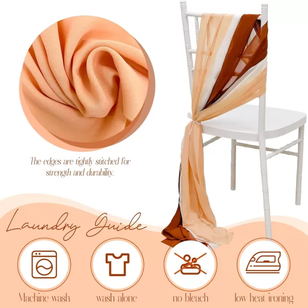 OurWarm 24Pcs Chiffon Chair Sashes for Wedding Aisle Chair Decorations Sashes for Chair Covers Wedding Aisle Decor for Ceremony Party Banquet14  75 inchOrange