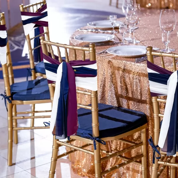 OurWarm 24Pcs Chiffon Chair Sashes for Wedding Aisle Chair Decorations Sashes for Chair Covers Wedding Aisle Decor for Ceremony Party Banquet14  75 inchContrast