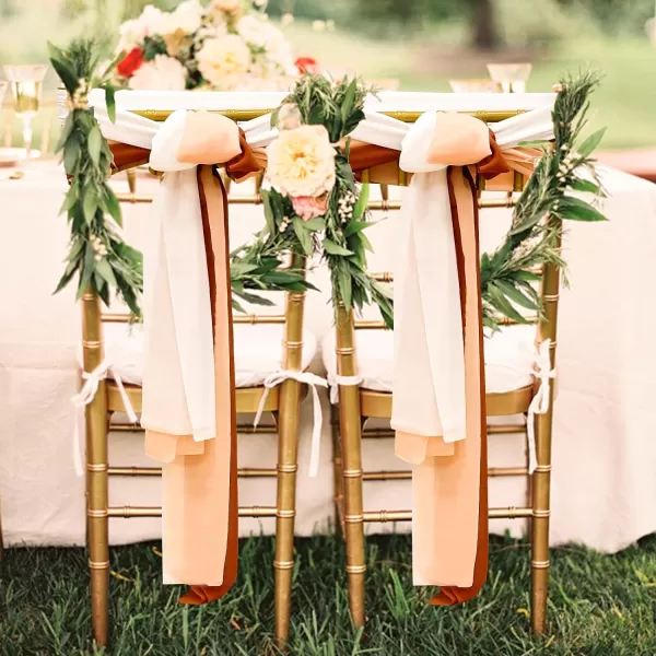 OurWarm 24Pcs Chiffon Chair Sashes for Wedding Aisle Chair Decorations Sashes for Chair Covers Wedding Aisle Decor for Ceremony Party Banquet14  75 inchOrange