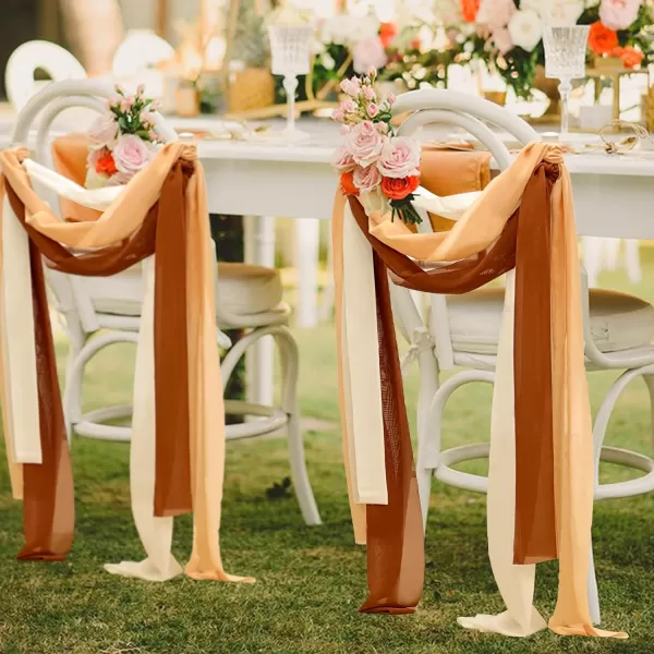 OurWarm 24Pcs Chiffon Chair Sashes for Wedding Aisle Chair Decorations Sashes for Chair Covers Wedding Aisle Decor for Ceremony Party Banquet14  75 inchOrange