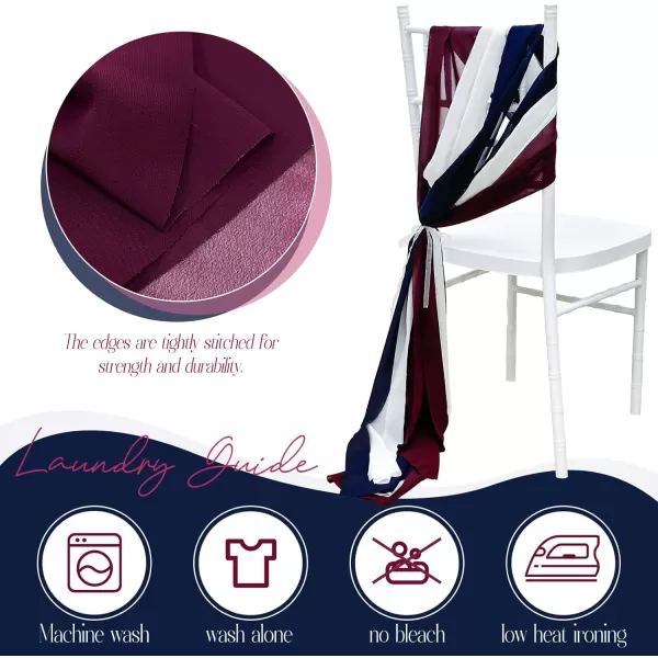 OurWarm 24Pcs Chiffon Chair Sashes for Wedding Aisle Chair Decorations Sashes for Chair Covers Wedding Aisle Decor for Ceremony Party Banquet14  75 inchContrast