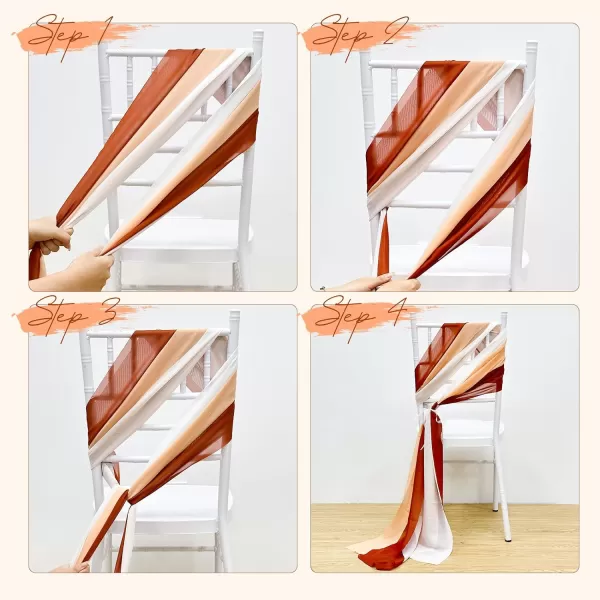OurWarm 24Pcs Chiffon Chair Sashes for Wedding Aisle Chair Decorations Sashes for Chair Covers Wedding Aisle Decor for Ceremony Party Banquet14  75 inchOrange
