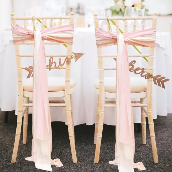 OurWarm 24Pcs Chiffon Chair Sashes for Wedding Aisle Chair Decorations Sashes for Chair Covers Wedding Aisle Decor for Ceremony Party Banquet14  75 inchPink