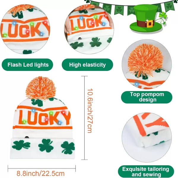 OurWarm 3 Pcs Light up St Patricks Day Hats for Women Green Beanie Hats for Men Winter Hat St Patricks Day Accessories Lucky Irish Shamrock hat Knit Cap for Women and ManOurWarm 3 Pcs Light up St Patricks Day Hats for Women Green Beanie Hats for Men Winter Hat St Patricks Day Accessories Lucky Irish Shamrock hat Knit Cap for Women and Man
