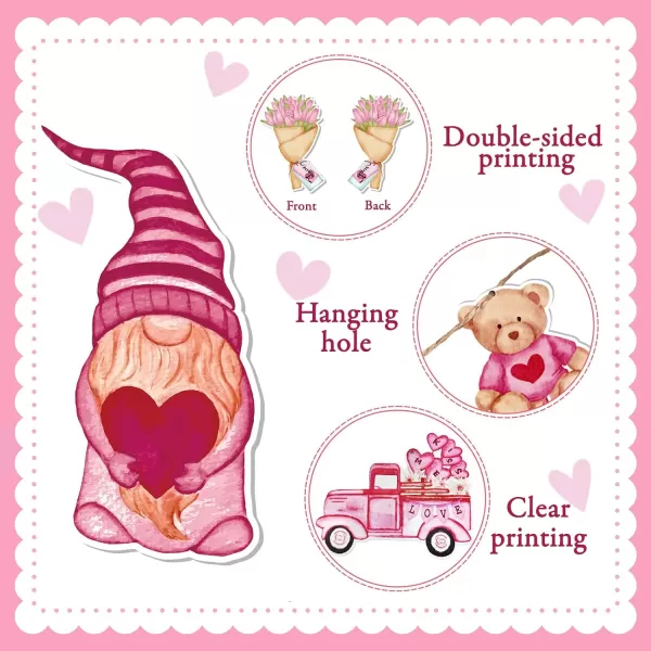 OurWarm 36 Pcs Valentines Decorations Wooden Valentines Ornaments Cute Gnome Heart Hanging Valentines Decorations Mini Valentines Ornaments Wood Slices Valentines Day Decorations for Tree Party HomeOurWarm 36 Pcs Valentines Decorations Wooden Valentines Ornaments Cute Gnome Heart Hanging Valentines Decorations Mini Valentines Ornaments Wood Slices Valentines Day Decorations for Tree Party Home