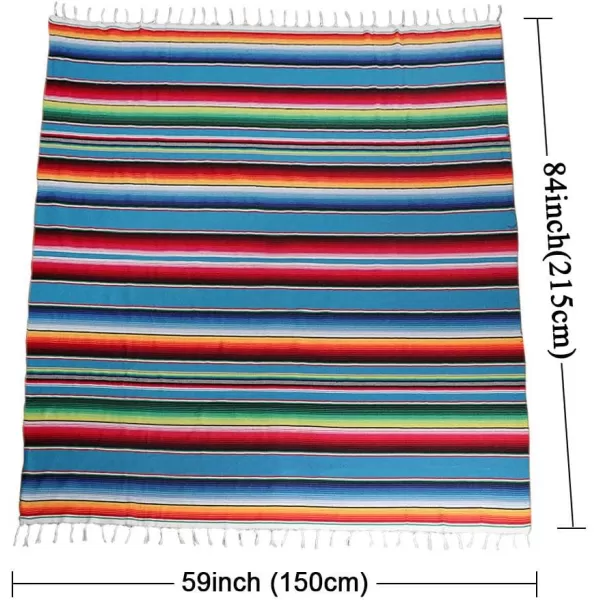 OurWarm 59 x 84 Inch Mexican Tablecloth Serape Blanket for Mexican Party Wedding Decorations Large Square Cotton Fringe Table Cloth Colorful Mexican Blanket Outdoor Fiesta Table Cover Picnic BlueOurWarm 59 x 84 Inch Mexican Tablecloth Serape Blanket for Mexican Party Wedding Decorations Large Square Cotton Fringe Table Cloth Colorful Mexican Blanket Outdoor Fiesta Table Cover Picnic Blue