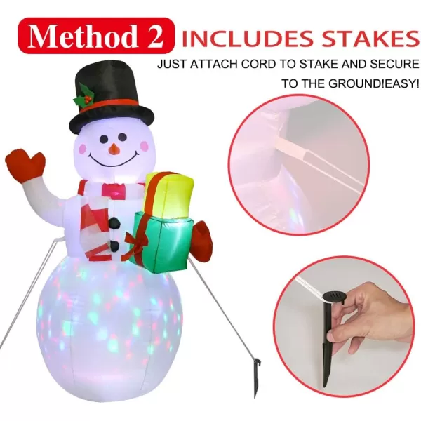 OurWarm 5ft Christmas Inflatables Blow Up Yard Decorations Upgraded Snowman Inflatable with Rotating LED Lights for Christmas Decorations Indoor Outdoor Yard Garden DecorationsSnowman Inflatable