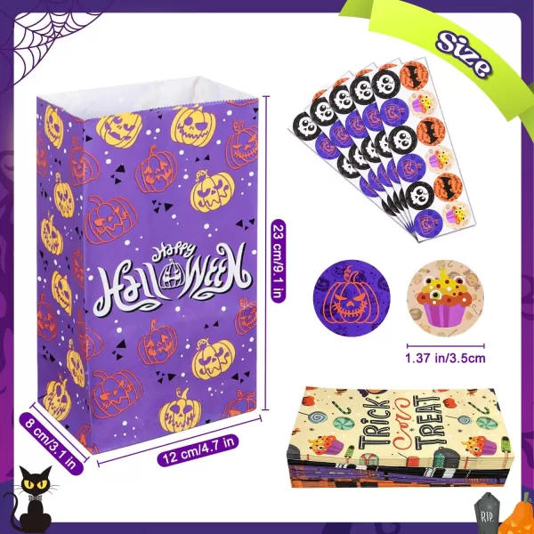 OurWarm 60Pcs Halloween Treat Bags Paper Gift Bags Small Candy Party Favor Goody goodie Bags with Trick or Treat Stickers for Halloween Party Decorations SuppliesOurWarm 60Pcs Halloween Treat Bags Paper Gift Bags Small Candy Party Favor Goody goodie Bags with Trick or Treat Stickers for Halloween Party Decorations Supplies