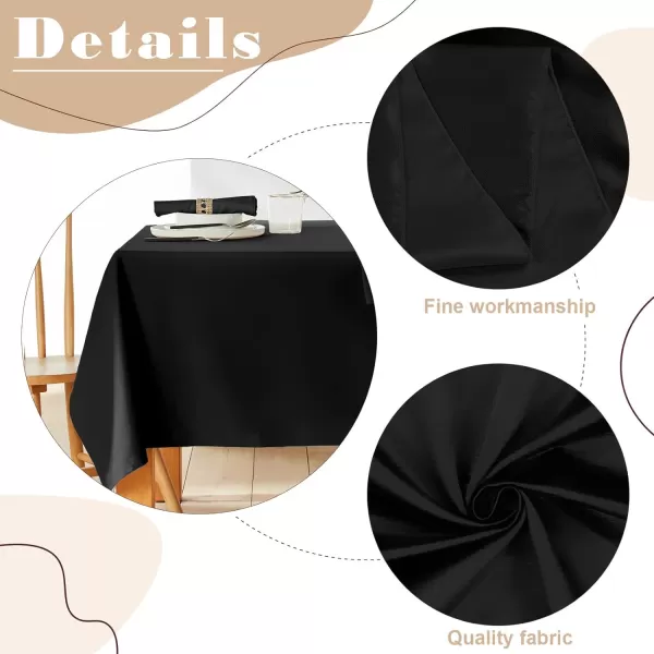 OurWarm 8PCS Black Tablecloth 60 x 102 Inch Rectangle 6 Feet Table Cloth  Stain and Wrinkle Resistant Washable Polyester Table Cover for Dining Table Wedding Buffet Parties and CampingOurWarm 8PCS Black Tablecloth 60 x 102 Inch Rectangle 6 Feet Table Cloth  Stain and Wrinkle Resistant Washable Polyester Table Cover for Dining Table Wedding Buffet Parties and Camping