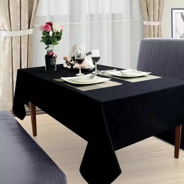 OurWarm 8PCS Black Tablecloth 60 x 102 Inch Rectangle 6 Feet Table Cloth  Stain and Wrinkle Resistant Washable Polyester Table Cover for Dining Table Wedding Buffet Parties and CampingOurWarm 8PCS Black Tablecloth 60 x 102 Inch Rectangle 6 Feet Table Cloth  Stain and Wrinkle Resistant Washable Polyester Table Cover for Dining Table Wedding Buffet Parties and Camping