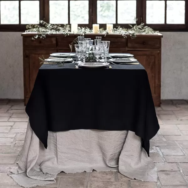 OurWarm 8PCS Black Tablecloth 60 x 102 Inch Rectangle 6 Feet Table Cloth  Stain and Wrinkle Resistant Washable Polyester Table Cover for Dining Table Wedding Buffet Parties and CampingOurWarm 8PCS Black Tablecloth 60 x 102 Inch Rectangle 6 Feet Table Cloth  Stain and Wrinkle Resistant Washable Polyester Table Cover for Dining Table Wedding Buffet Parties and Camping