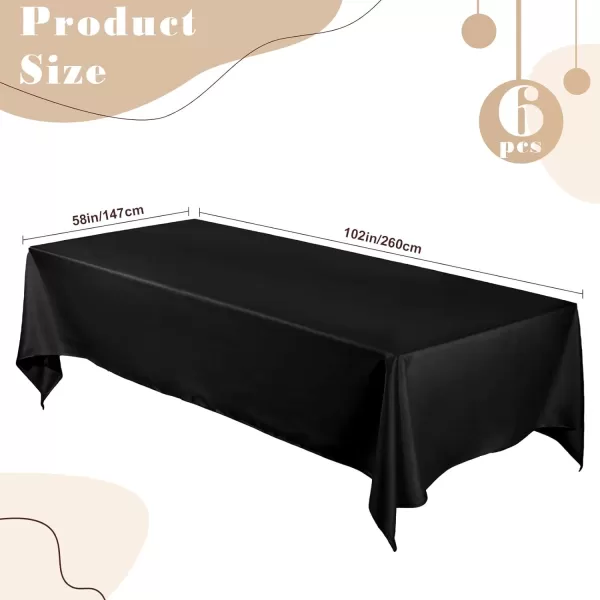 OurWarm 8PCS Black Tablecloth 60 x 102 Inch Rectangle 6 Feet Table Cloth  Stain and Wrinkle Resistant Washable Polyester Table Cover for Dining Table Wedding Buffet Parties and CampingOurWarm 8PCS Black Tablecloth 60 x 102 Inch Rectangle 6 Feet Table Cloth  Stain and Wrinkle Resistant Washable Polyester Table Cover for Dining Table Wedding Buffet Parties and Camping