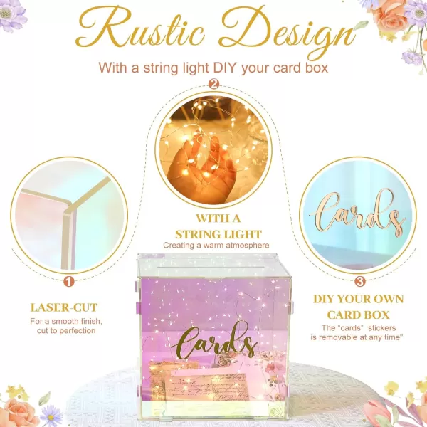 OurWarm Acrylic Wedding Card Box with String Light Colorful Gift Card Box for Wedding Decorations for Reception Money Box for Party Reception Anniversary Birthday Graduation Card BoxOurWarm Acrylic Wedding Card Box with String Light Colorful Gift Card Box for Wedding Decorations for Reception Money Box for Party Reception Anniversary Birthday Graduation Card Box