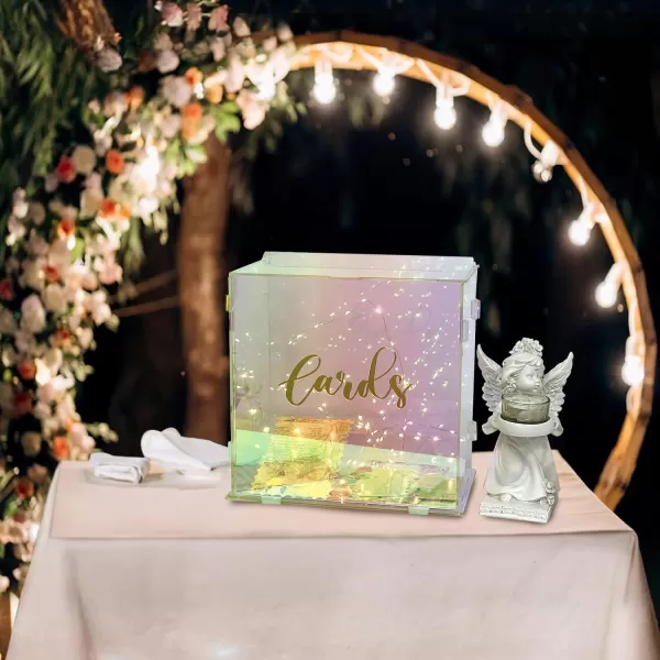 OurWarm Acrylic Wedding Card Box with String Light Colorful Gift Card Box for Wedding Decorations for Reception Money Box for Party Reception Anniversary Birthday Graduation Card BoxOurWarm Acrylic Wedding Card Box with String Light Colorful Gift Card Box for Wedding Decorations for Reception Money Box for Party Reception Anniversary Birthday Graduation Card Box