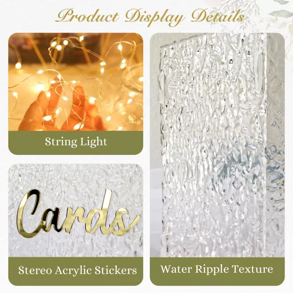 OurWarm Acrylic Wedding Card Box with String Light Water Ripple Gift Card Box for Wedding Reception DIY Wedding Envelope Money Card Box for Party Graduation Baby Shower Birthday DecorationsOurWarm Acrylic Wedding Card Box with String Light Water Ripple Gift Card Box for Wedding Reception DIY Wedding Envelope Money Card Box for Party Graduation Baby Shower Birthday Decorations