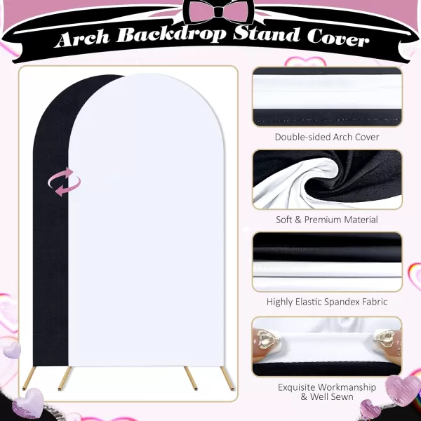 OurWarm Arch Cover Set of 3 White and Black 2 in 1 Round Arch Backdrop Covers 4FT 5FT 6FT Spandex Arch Stretchy Backdrop Cover Fabric for Birthday Party Baby Shower Wedding Arch Stand DecorationsOurWarm Arch Cover Set of 3 White and Black 2 in 1 Round Arch Backdrop Covers 4FT 5FT 6FT Spandex Arch Stretchy Backdrop Cover Fabric for Birthday Party Baby Shower Wedding Arch Stand Decorations