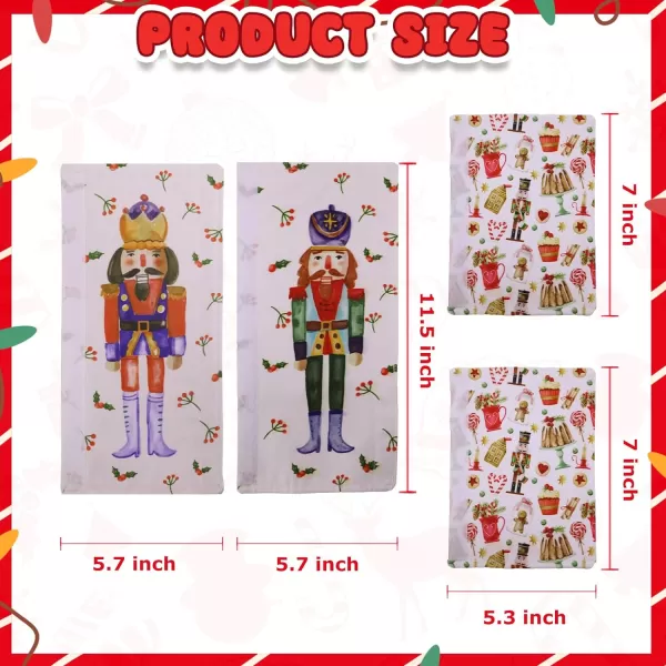OurWarm Christmas Refrigerator Handle Covers Set of 4 Christmas Kitchen Decor Nutcracker Fridge Door Handle Cover Appliance Handle Covers for Christmas Decorations4pcs Nutcracker