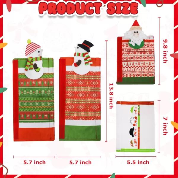 OurWarm Christmas Refrigerator Handle Covers Set of 4 Christmas Kitchen Decor Nutcracker Fridge Door Handle Cover Appliance Handle Covers for Christmas Decorations4pcs Snowman Couple