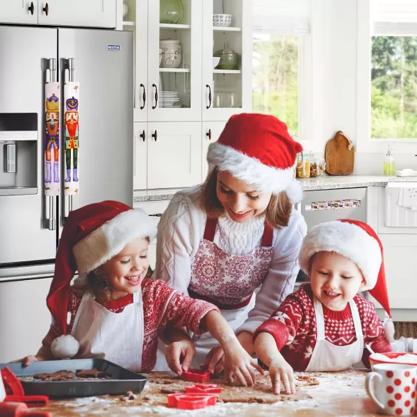 OurWarm Christmas Refrigerator Handle Covers Set of 4 Christmas Kitchen Decor Nutcracker Fridge Door Handle Cover Appliance Handle Covers for Christmas Decorations4pcs Nutcracker