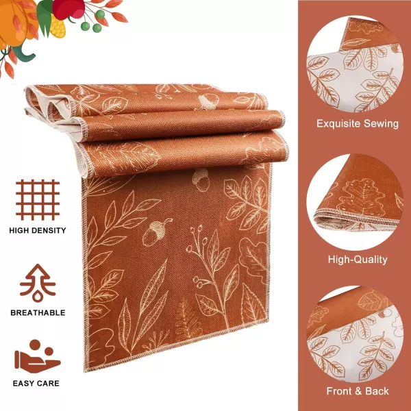 OurWarm Fall Table Runner 72 Inches Long Double Sided Eucalyptus Leaves Table Runners Harvest Thanksgiving Table Runners Holiday Dining Room Kitchen Table Party Decorations 13 x 72 Inch13inches x 72 Inches