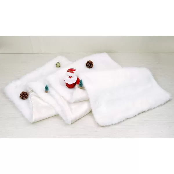 OurWarm Luxury Christmas Table Runner Snowy White Faux Fur Table Runner for Christmas Table Decorations 15 x 72 InchOurWarm Luxury Christmas Table Runner Snowy White Faux Fur Table Runner for Christmas Table Decorations 15 x 72 Inch