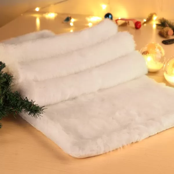 OurWarm Luxury Christmas Table Runner Snowy White Faux Fur Table Runner for Christmas Table Decorations 15 x 72 InchOurWarm Luxury Christmas Table Runner Snowy White Faux Fur Table Runner for Christmas Table Decorations 15 x 72 Inch