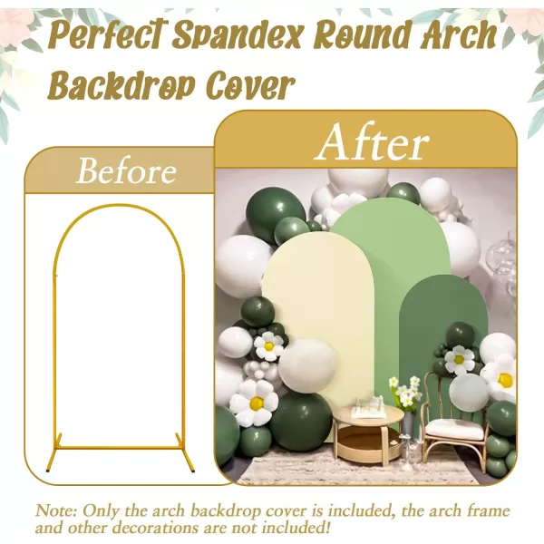 OurWarm Set of 3 Wedding Arch Cover 456ft Fabric Arch Backdrop Cover Double Sided Fitted Spandex for Arch Frame Balloon Baby Shower Birthday Frame Not Included Green SeriesOurWarm Set of 3 Wedding Arch Cover 456ft Fabric Arch Backdrop Cover Double Sided Fitted Spandex for Arch Frame Balloon Baby Shower Birthday Frame Not Included Green Series