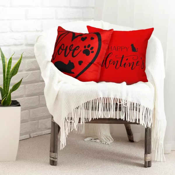 OurWarm Valentines Day Throw Pillow Covers 18x18 Set of 4 Love Heart Cat Farmhouse Pillow Covers Valentines Day Gifts Anniversary Wedding Home Valentines Day DecorOurWarm Valentines Day Throw Pillow Covers 18x18 Set of 4 Love Heart Cat Farmhouse Pillow Covers Valentines Day Gifts Anniversary Wedding Home Valentines Day Decor