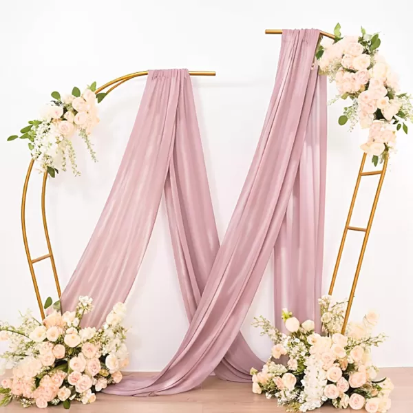 OurWarm Wedding Arch Draping Fabric 2 Panel Iridescent Fabric Pink Wedding Arch Decorations for Wedding Ceremony Decor 28 Width x 19Ft LengthPink