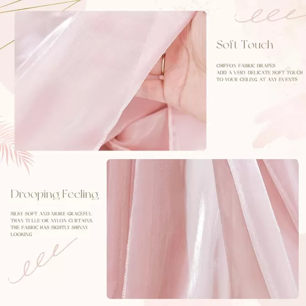 OurWarm Wedding Arch Draping Fabric 2 Panel Iridescent Fabric Pink Wedding Arch Decorations for Wedding Ceremony Decor 28 Width x 19Ft LengthPink