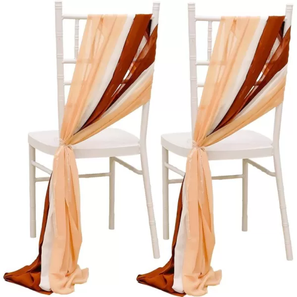 OurWarm 24Pcs Chiffon Chair Sashes for Wedding Aisle Chair Decorations Sashes for Chair Covers Wedding Aisle Decor for Ceremony Party Banquet14  75 inchOrange