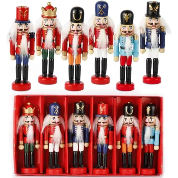 OurWarm 6Pcs Nutcracker Ornaments Wooden Nutcracker Figures Christmas Decorations for Xmas Tree Table DecorOurWarm 6Pcs Nutcracker Ornaments Wooden Nutcracker Figures Christmas Decorations for Xmas Tree Table Decor