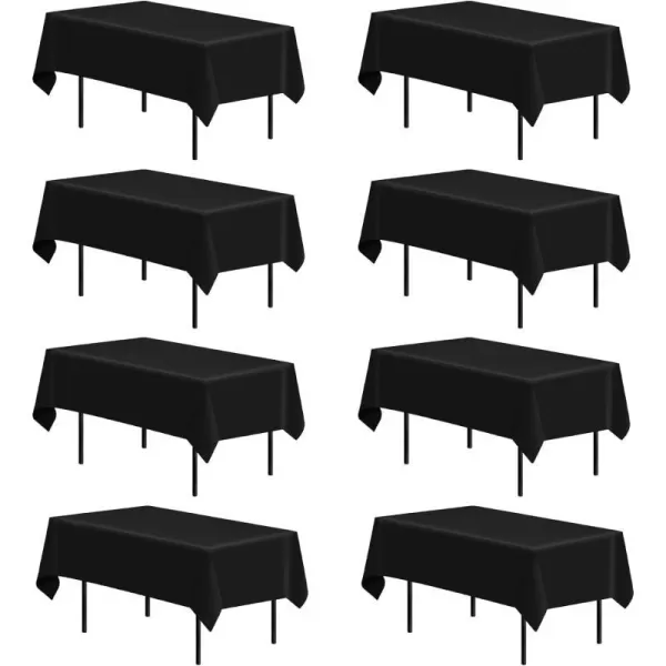 OurWarm 8PCS Black Tablecloth 60 x 102 Inch Rectangle 6 Feet Table Cloth  Stain and Wrinkle Resistant Washable Polyester Table Cover for Dining Table Wedding Buffet Parties and CampingOurWarm 8PCS Black Tablecloth 60 x 102 Inch Rectangle 6 Feet Table Cloth  Stain and Wrinkle Resistant Washable Polyester Table Cover for Dining Table Wedding Buffet Parties and Camping