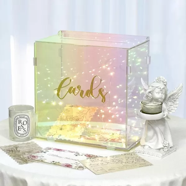 OurWarm Acrylic Wedding Card Box with String Light Colorful Gift Card Box for Wedding Decorations for Reception Money Box for Party Reception Anniversary Birthday Graduation Card BoxOurWarm Acrylic Wedding Card Box with String Light Colorful Gift Card Box for Wedding Decorations for Reception Money Box for Party Reception Anniversary Birthday Graduation Card Box