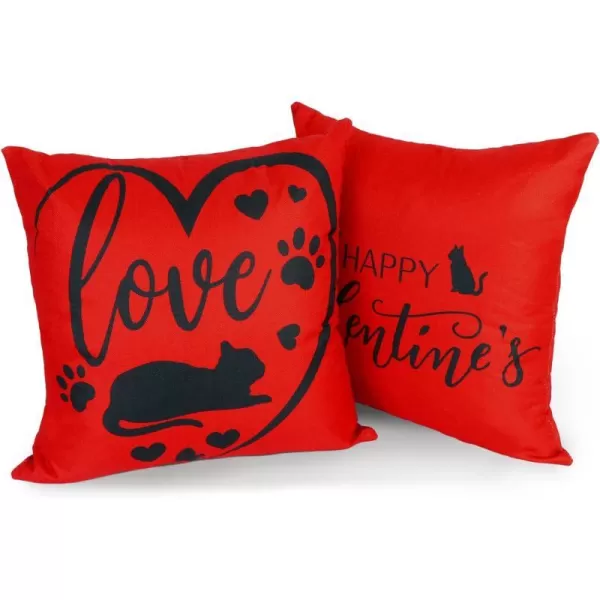 OurWarm Valentines Day Throw Pillow Covers 18x18 Set of 4 Love Heart Cat Farmhouse Pillow Covers Valentines Day Gifts Anniversary Wedding Home Valentines Day DecorOurWarm Valentines Day Throw Pillow Covers 18x18 Set of 4 Love Heart Cat Farmhouse Pillow Covers Valentines Day Gifts Anniversary Wedding Home Valentines Day Decor