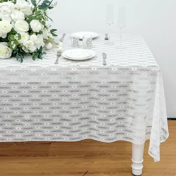 OurWarm White Wedding Lace Tablecloth 58 X102 Inch Rectangle Table Cloth Antique Floral Decor Macrame Tablecloth for Outdoor Farmhouse Rustic Kitchen Party Birthday PicnicOurWarm White Wedding Lace Tablecloth 58 X102 Inch Rectangle Table Cloth Antique Floral Decor Macrame Tablecloth for Outdoor Farmhouse Rustic Kitchen Party Birthday Picnic