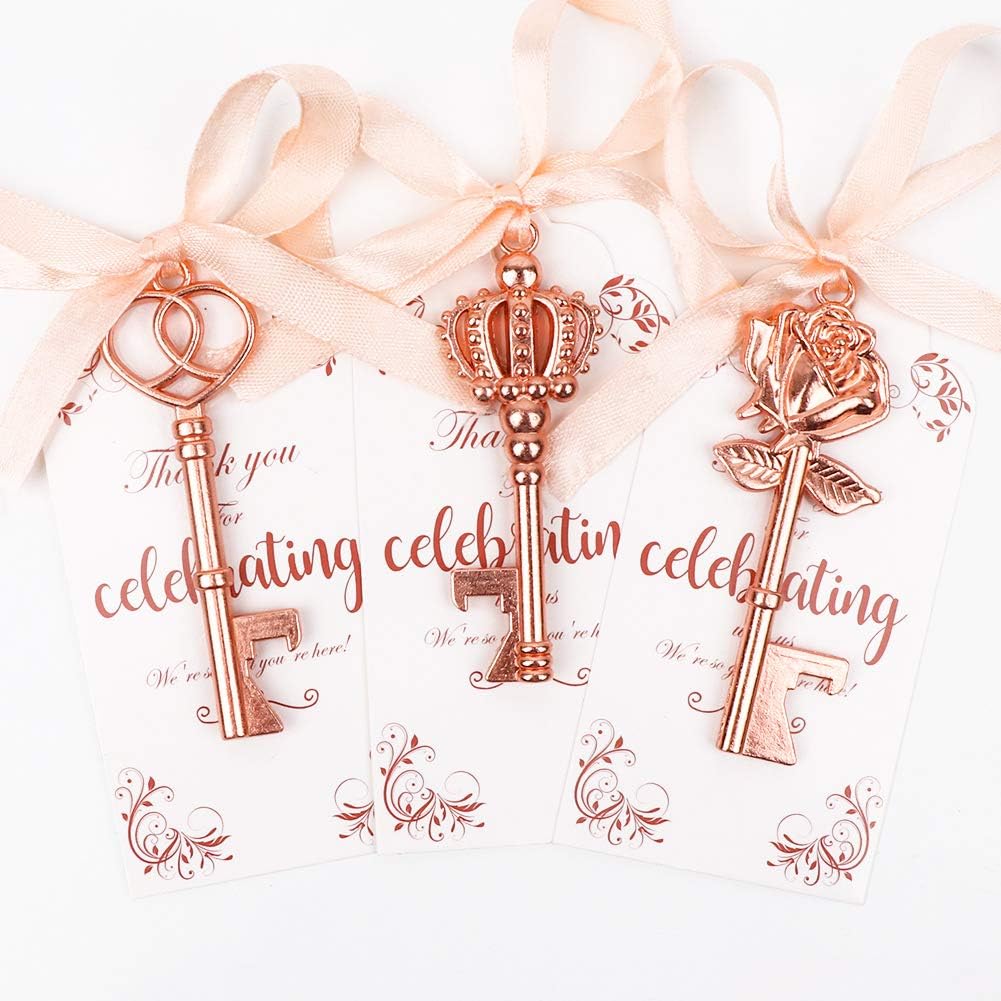 OurWarm 30PCS Key Bottle Opener Party Favors with Tags and Ribbons Rose Gold Bridal Shower Party Wedding Favors Perfect Baby Shower Souvenirs for Guest Bulk Wedding Gifts Decorations 3 StylesOurWarm 30PCS Key Bottle Opener Party Favors with Tags and Ribbons Rose Gold Bridal Shower Party Wedding Favors Perfect Baby Shower Souvenirs for Guest Bulk Wedding Gifts Decorations 3 Styles