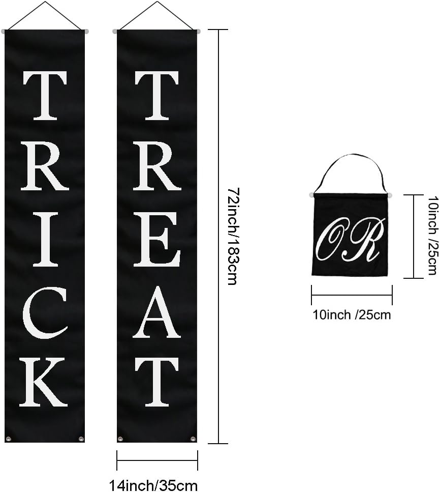 PartyTalk 3pcs Trick or Treat Halloween Banner Outdoor Halloween Hanging Sign for Home Office Porch Front Door Indoor amp Outdoor Halloween Decorations Waterproof Sun amp Wind ResistantPartyTalk 3pcs Trick or Treat Halloween Banner Outdoor Halloween Hanging Sign for Home Office Porch Front Door Indoor amp Outdoor Halloween Decorations Waterproof Sun amp Wind Resistant