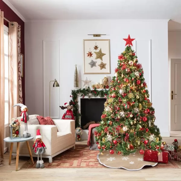Aytai Christmas Tree Skirt 48 Inch Rustic Tree Skirts White Snowflake Printed Christmas Decorations Indoor OutdoorAytai Christmas Tree Skirt 48 Inch Rustic Tree Skirts White Snowflake Printed Christmas Decorations Indoor Outdoor