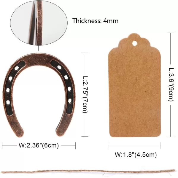 OurWarm 10pcs Good Lucky Horseshoe Wedding Favors with Kraft Tags Rustic Horseshoe Gifts for Vintage Wedding Party Decorations10 Count Pack of 1