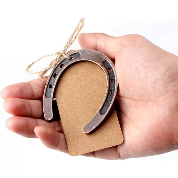 OurWarm 10pcs Good Lucky Horseshoe Wedding Favors with Kraft Tags Rustic Horseshoe Gifts for Vintage Wedding Party Decorations10 Count Pack of 1
